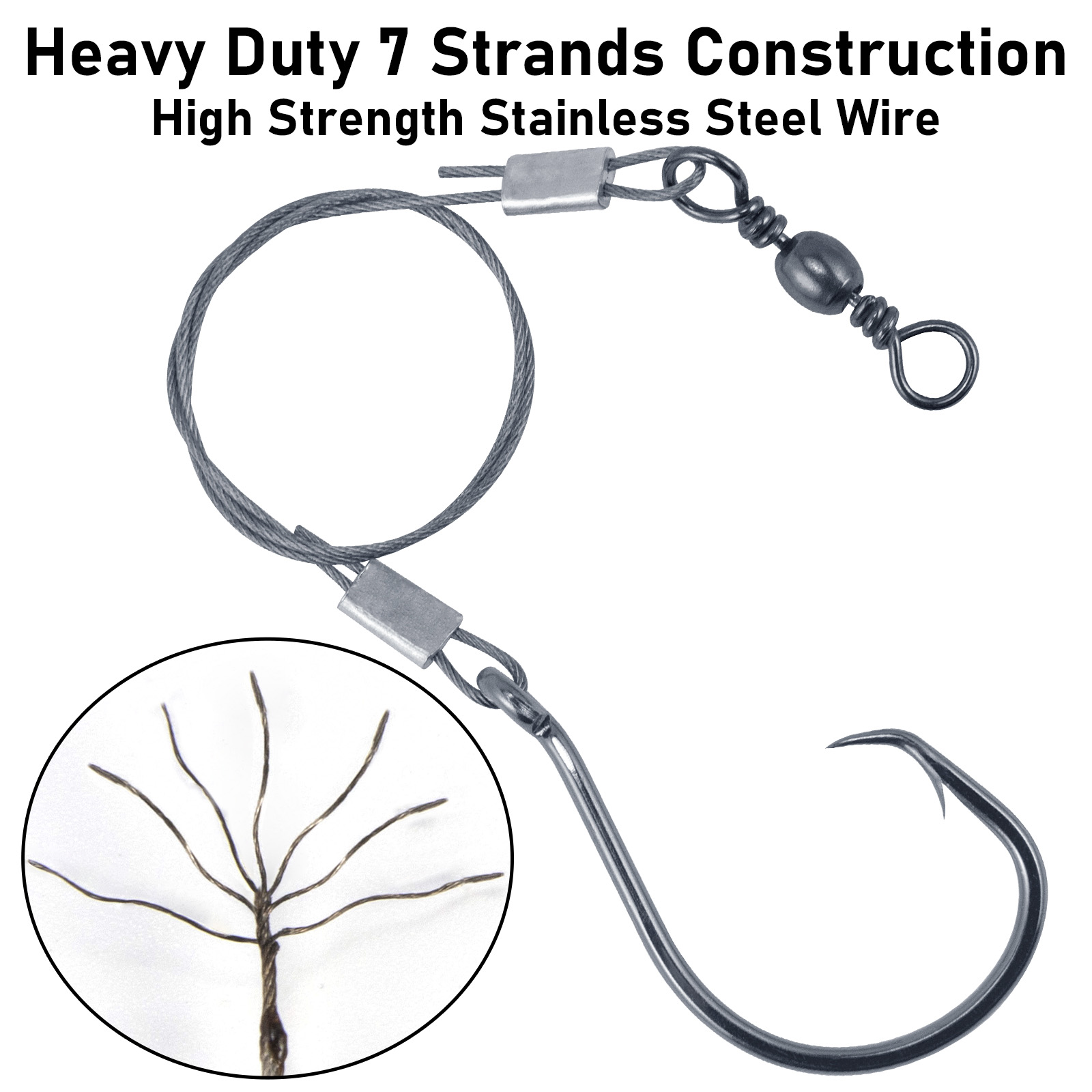 Snell Fishing Rig - 5개입 서프 낚시 채비 세트 (1/0-10/0