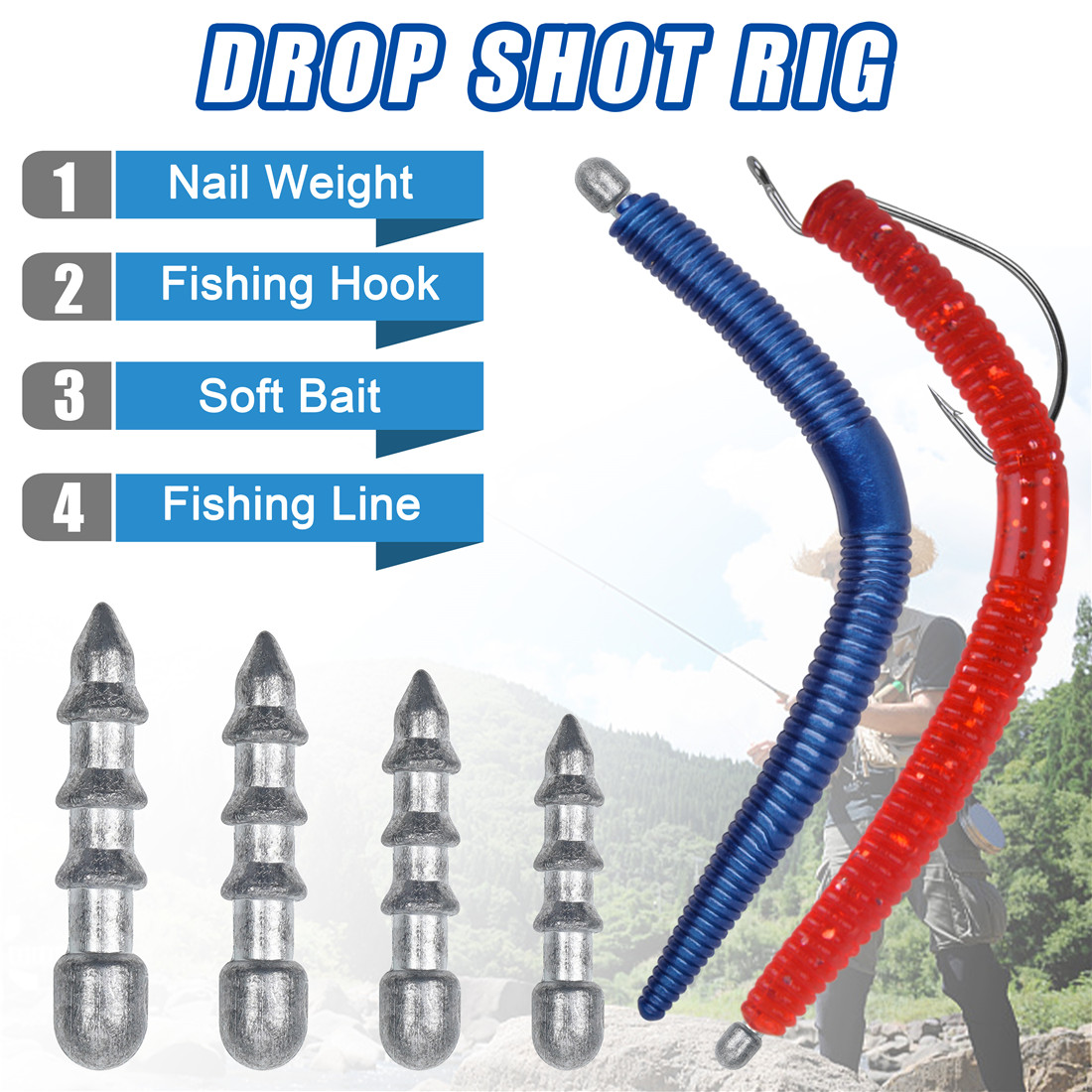 네일 웨이트 웜 낚시 싱커 삽입 웨이트, 엉뚱한 리그  - Fishing Equipment Lures 리뷰 및 가격
